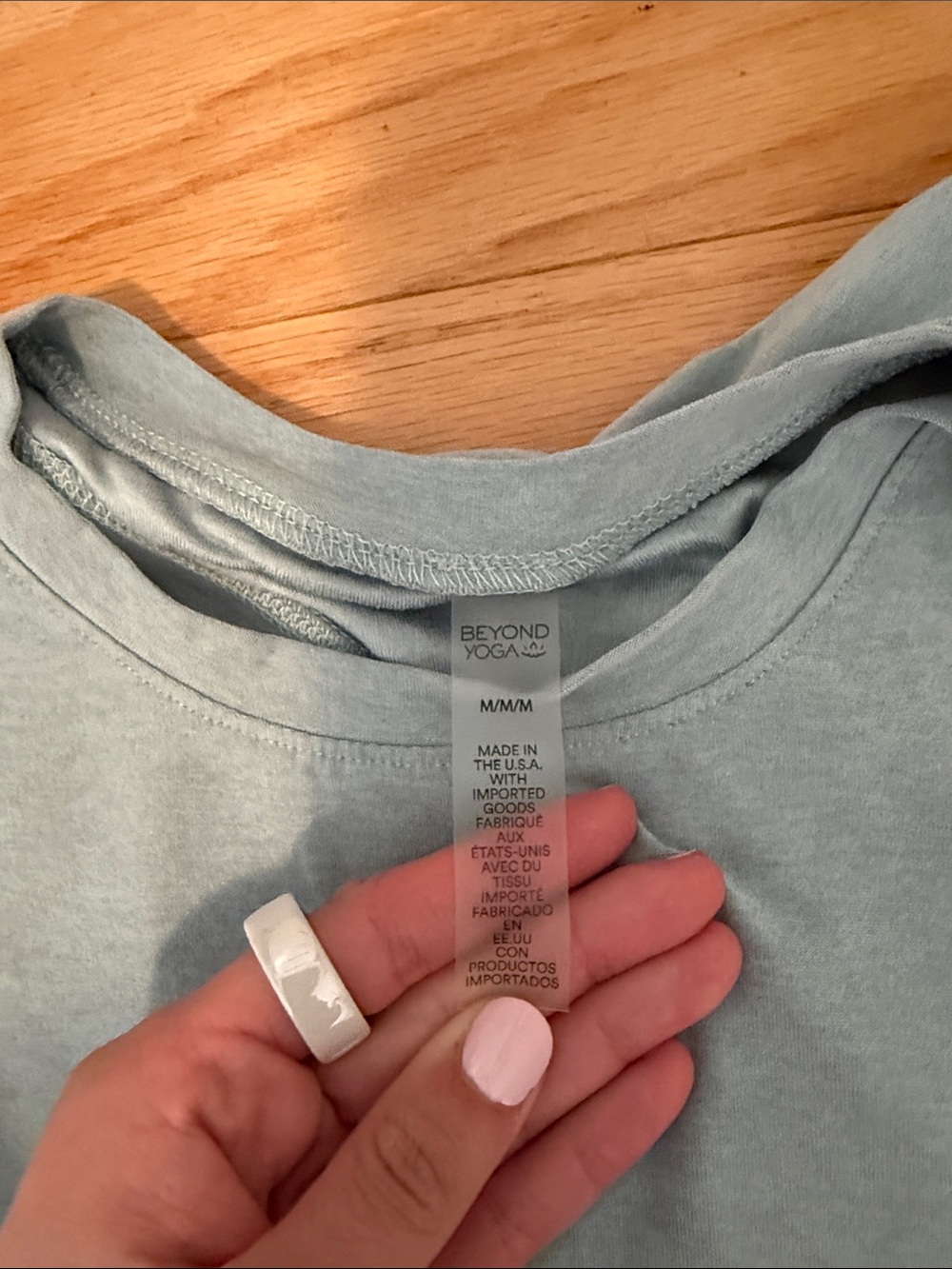 Beyond Yoga Light Blue Long-Sleeve Crewneck Top - Picture 3 of 9